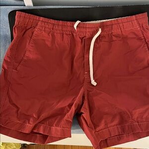 Chaps Red Elastic Waist Swim Shorts